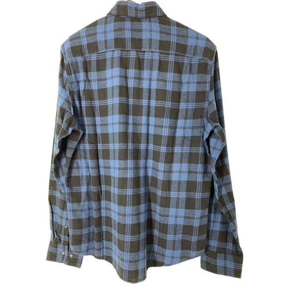 Men’s Sonoma blue plaid flannel shirt small NWT 5818 button casual - Picture 6 of 7